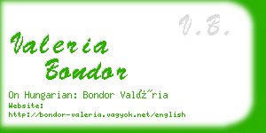 valeria bondor business card